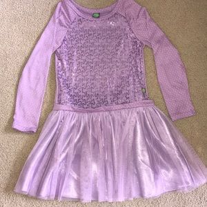 long sleeve light purple dress